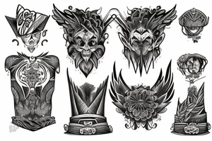 God hórus chest and hat tattoo idea