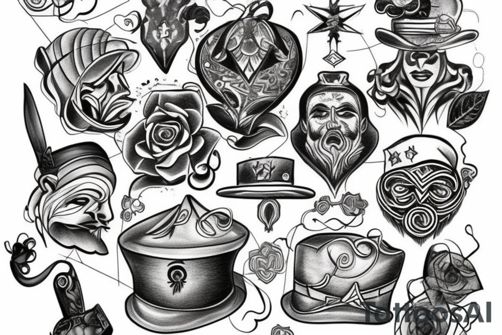 God hórus chest and hat tattoo idea