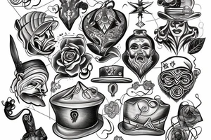 God hórus chest and hat tattoo idea