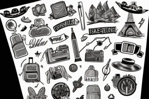 travel minimal tattoo idea
