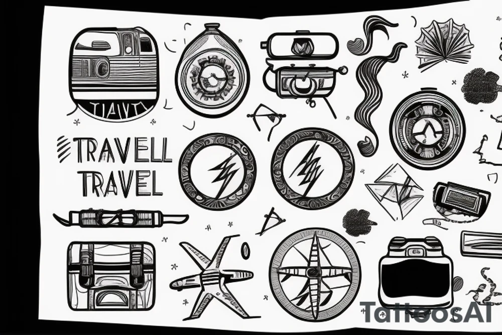 travel minimal tattoo idea