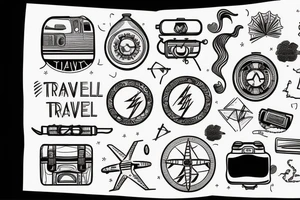 travel minimal tattoo idea