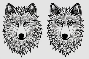 Wolf howling out of a daisy tattoo idea