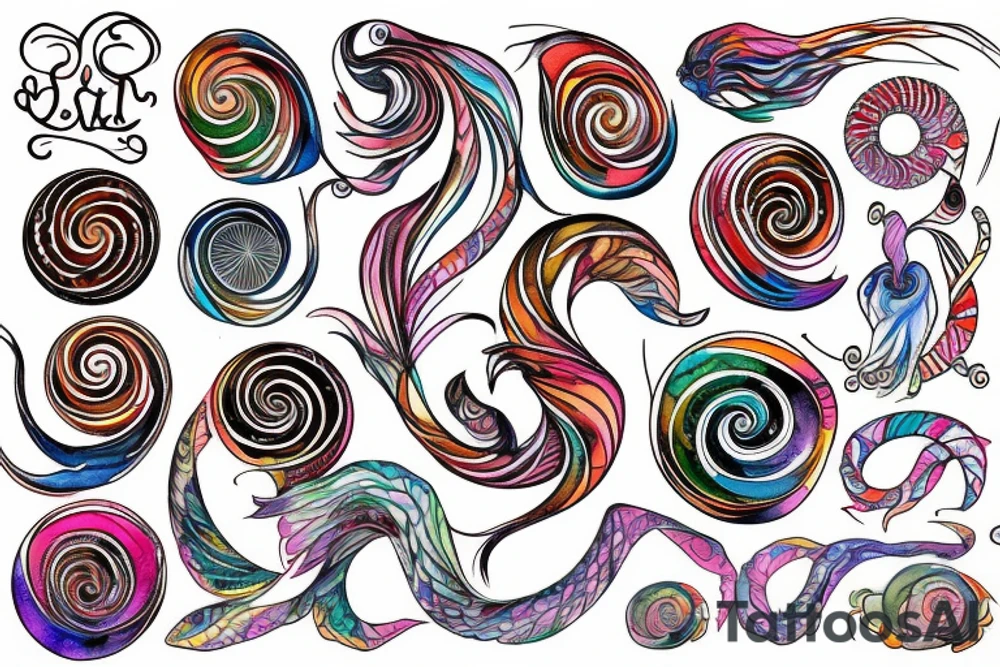 SPIRAL, COLOR, LINES tattoo idea
