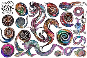 SPIRAL, COLOR, LINES tattoo idea