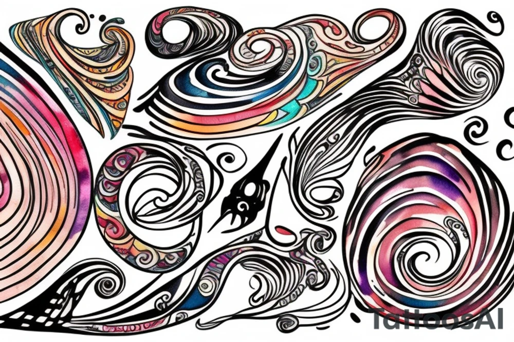 SPIRAL, COLOR, LINES tattoo idea