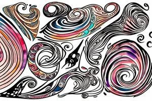 SPIRAL, COLOR, LINES tattoo idea