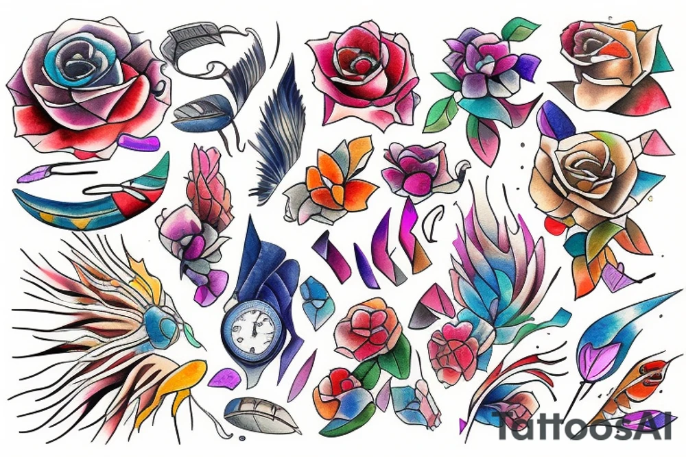COLOR, LINES tattoo idea