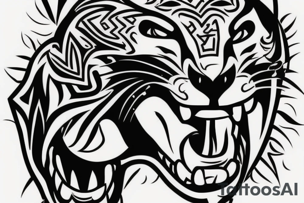 A panther attacking tattoo idea