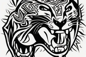 A panther attacking tattoo idea