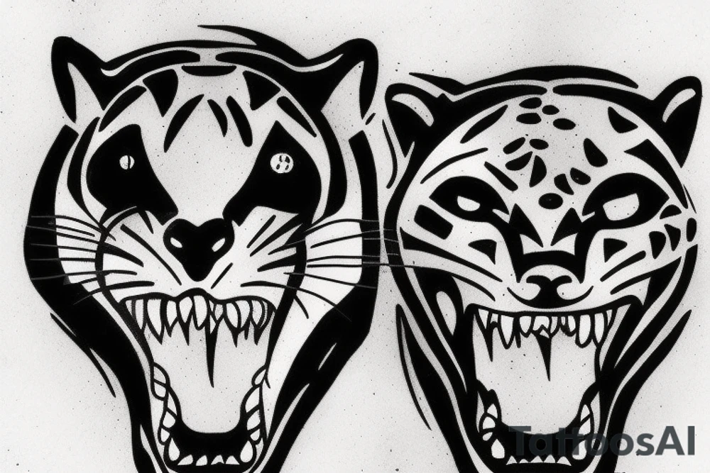 A panther attacking tattoo idea