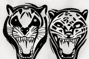 A panther attacking tattoo idea