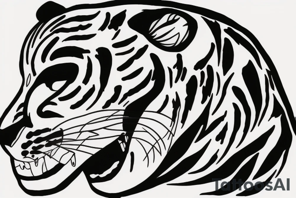 friendly panther in profile tattoo idea