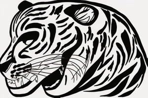 friendly panther in profile tattoo idea