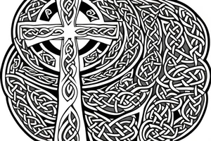 celtic cross with
 dragon tattoo idea