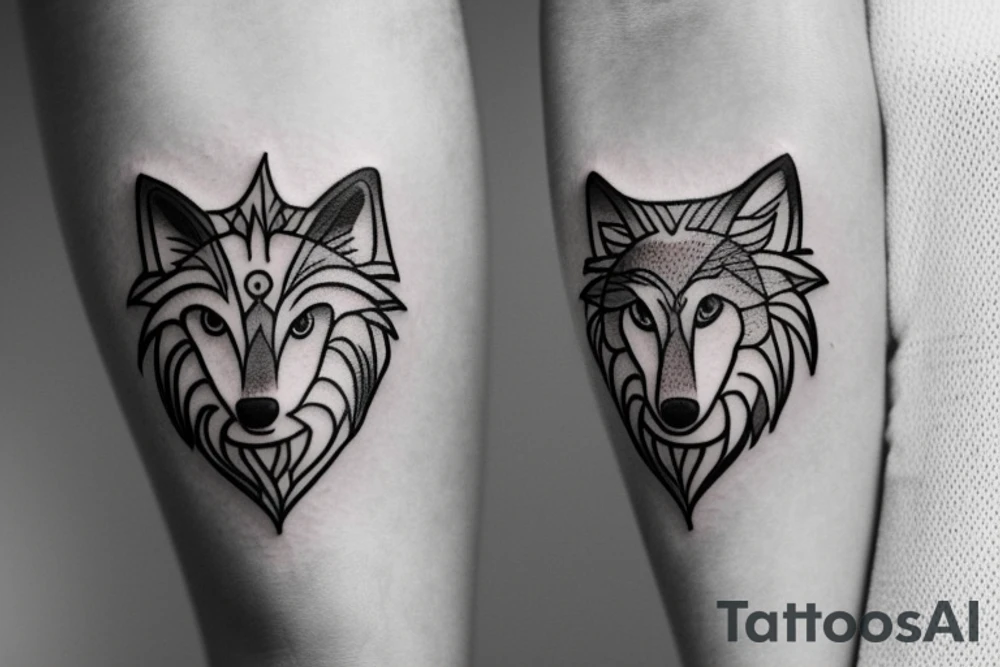 wolf lady dancing tattoo idea