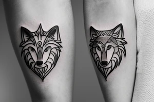 wolf lady dancing tattoo idea