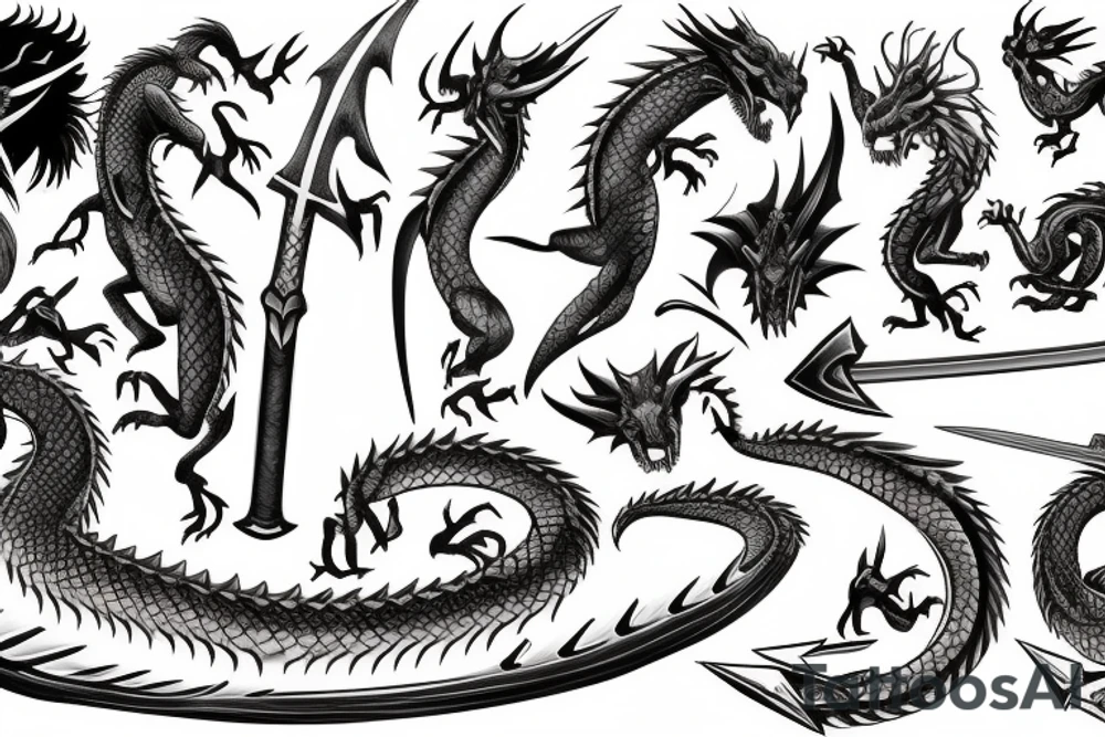 dragon sword tattoo idea