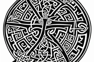 Celtic cross with viking theam tattoo idea