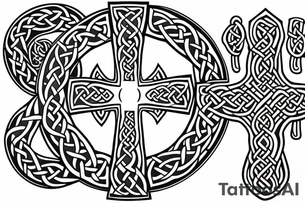 Celtic cross, snakes, wolf's, tree, tattoo idea Celtic cross, snakes, wolf's, tree, tattoo idea