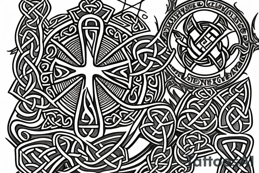 Celtic cross, wolf's, tattoo idea