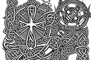 Celtic cross, wolf's, tattoo idea