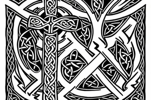 Celtic cross, wolf's, tattoo idea