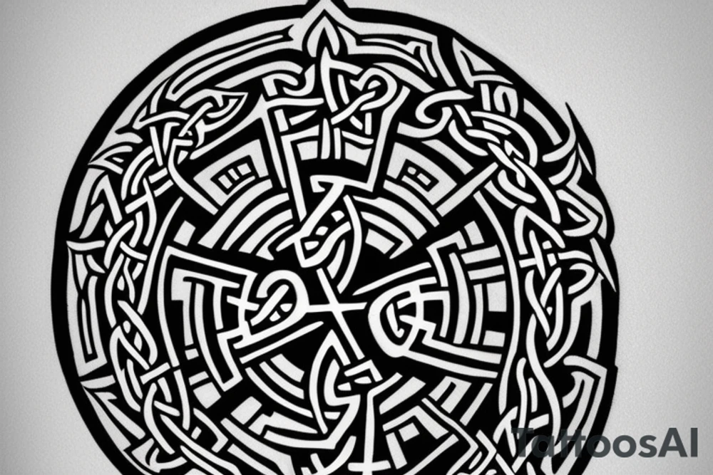 Celtic cross, wolf's, tattoo idea