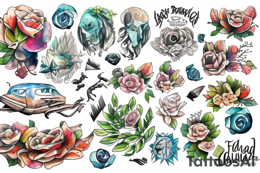 Island landscape tattoo idea