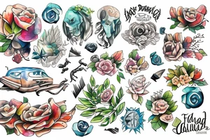 Island landscape tattoo idea