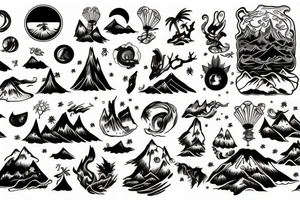 Island landscape tattoo idea