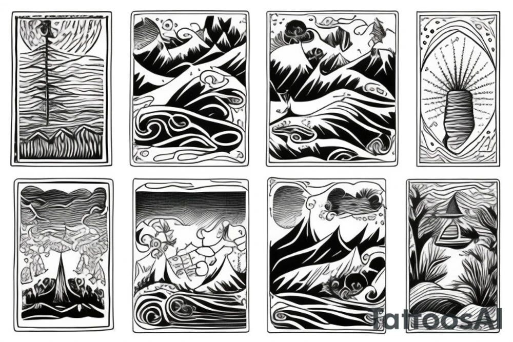 Island landscape tattoo idea