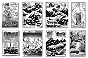 Island landscape tattoo idea