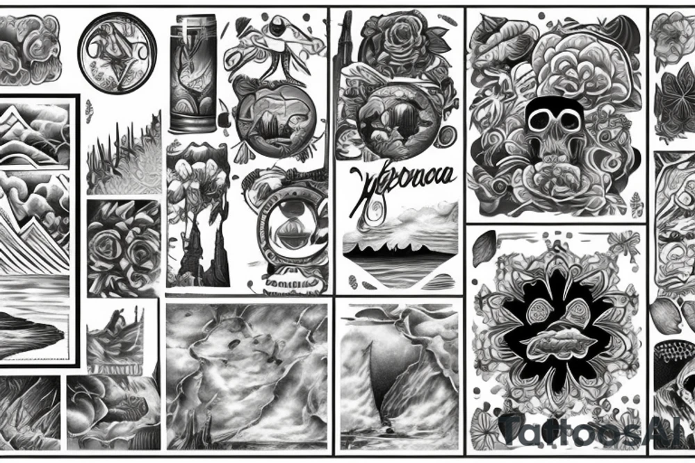 Island landscape tattoo idea