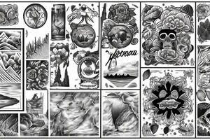 Island landscape tattoo idea