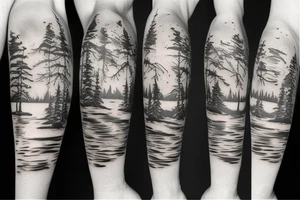 Island landscape tattoo idea