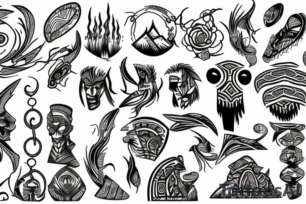 Island landscape tattoo idea