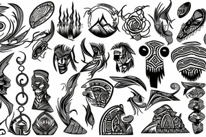 Island landscape tattoo idea