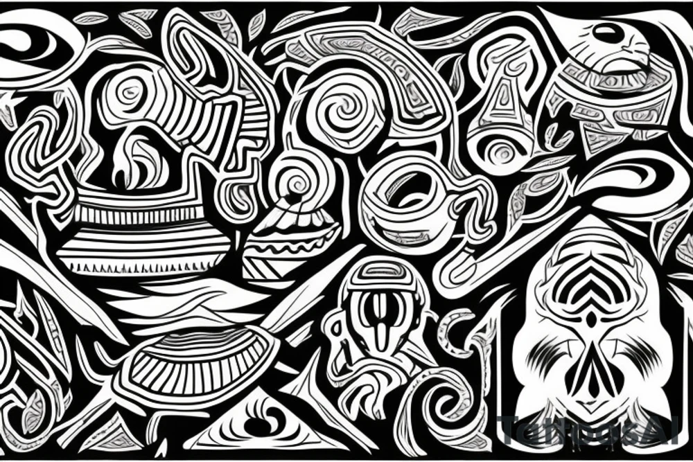 Island landscape tattoo idea