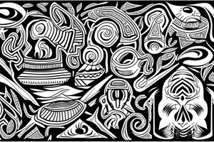 Island landscape tattoo idea
