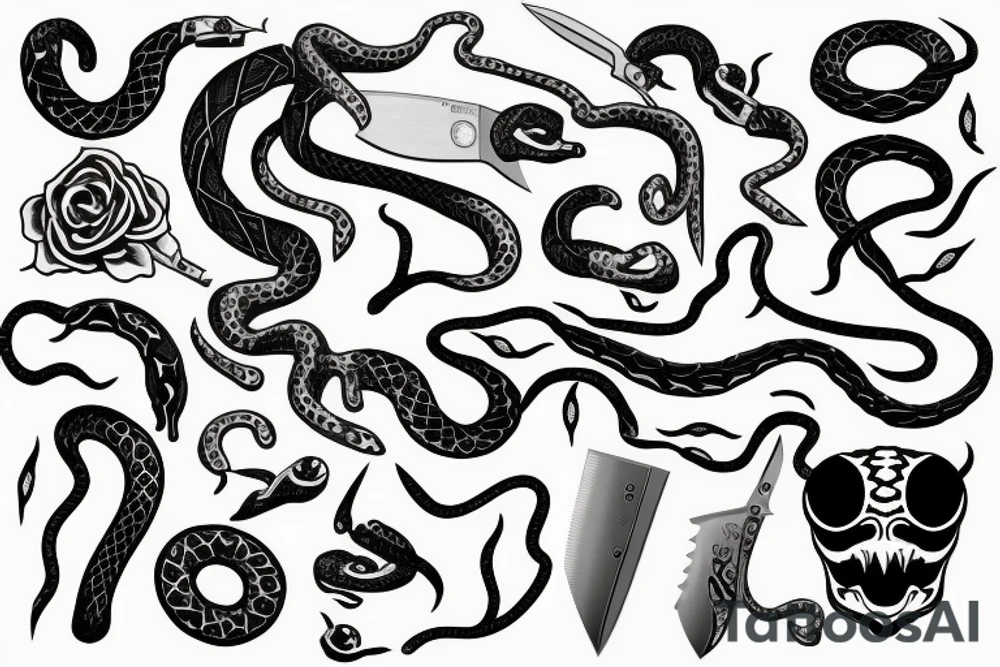 Knife with snake tattoo idea