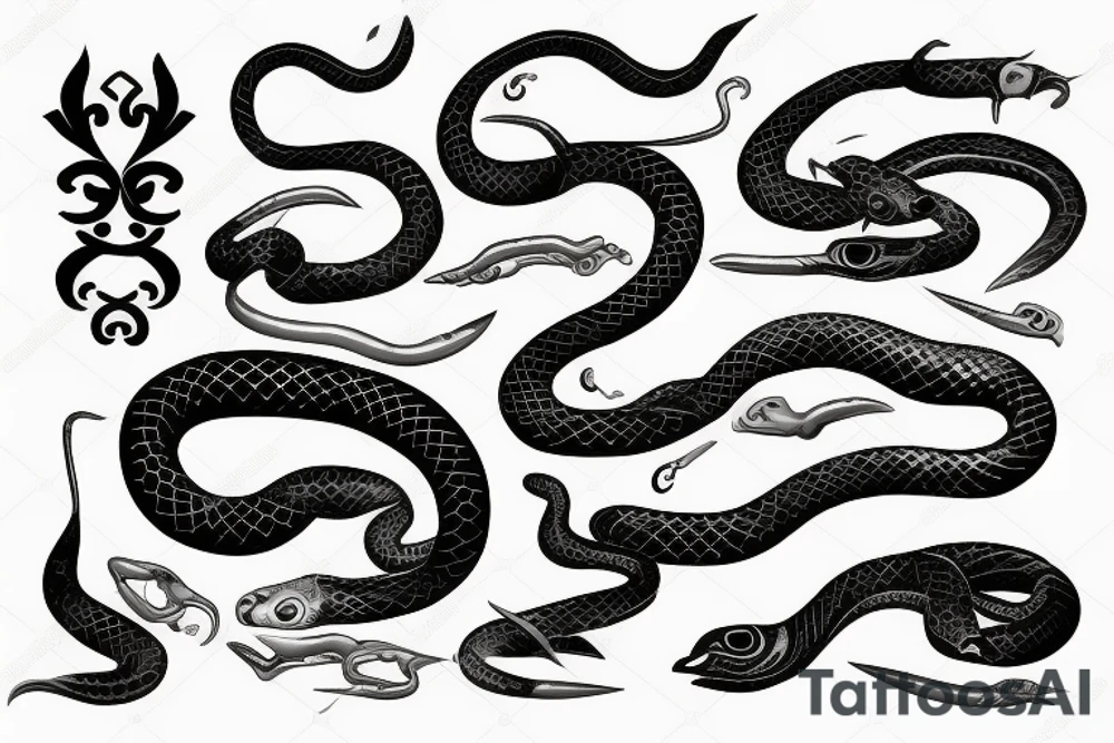 Knife with snake tattoo idea