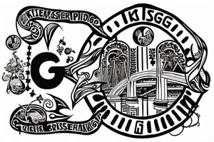 Königsberg Bridge + one P and one L tattoo idea