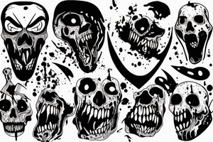 Scream with blood on his face and a knife with blood dripping tattoo idea