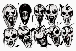 Scream with blood on his face and a knife with blood dripping tattoo idea