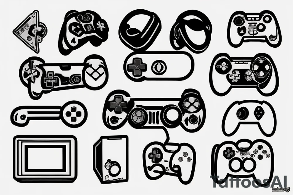 gamer with gamepad tattoo idea