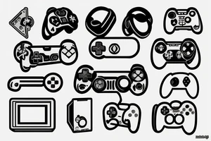 gamer with gamepad tattoo idea