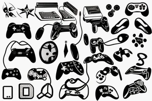 gamer with gamepad tattoo idea