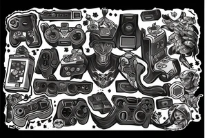 gamer with gamepad tattoo idea