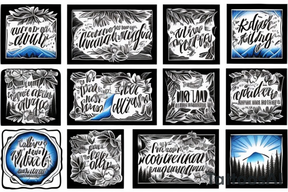 blue ridge mountains with quote underneath tattoo idea